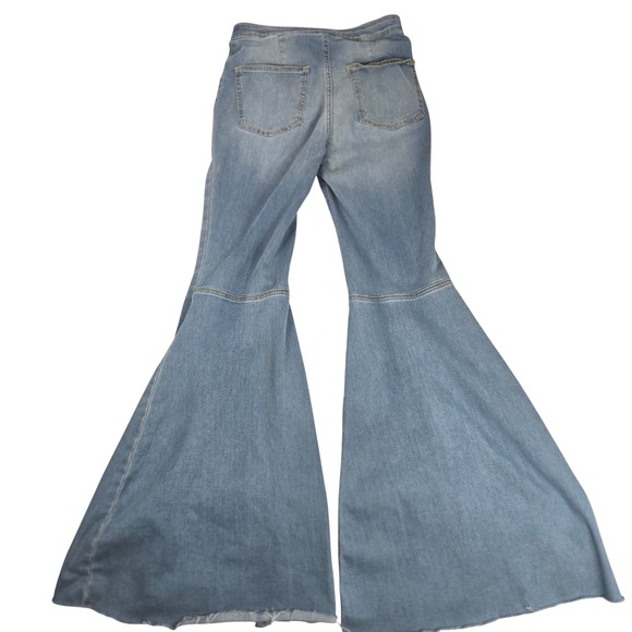 Free People High-waisted super wide-leg flare boho festival chic Jeans Tag 28x33 - Picture 2 of 10